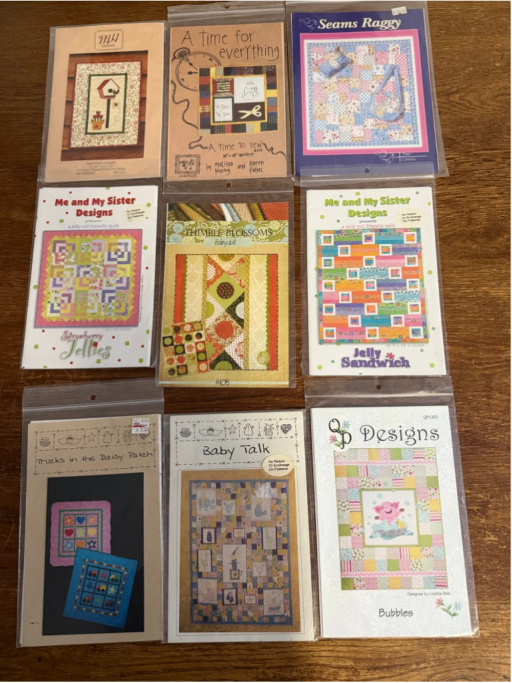Vintage Quilt Pattern Lot of 9 New Unused Me and My Sister Thimble Blossoms OOP